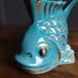 Fish Turquoise Vase 1950 Paby