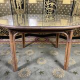 Garden furniture in rattan table and 4 armchairs
