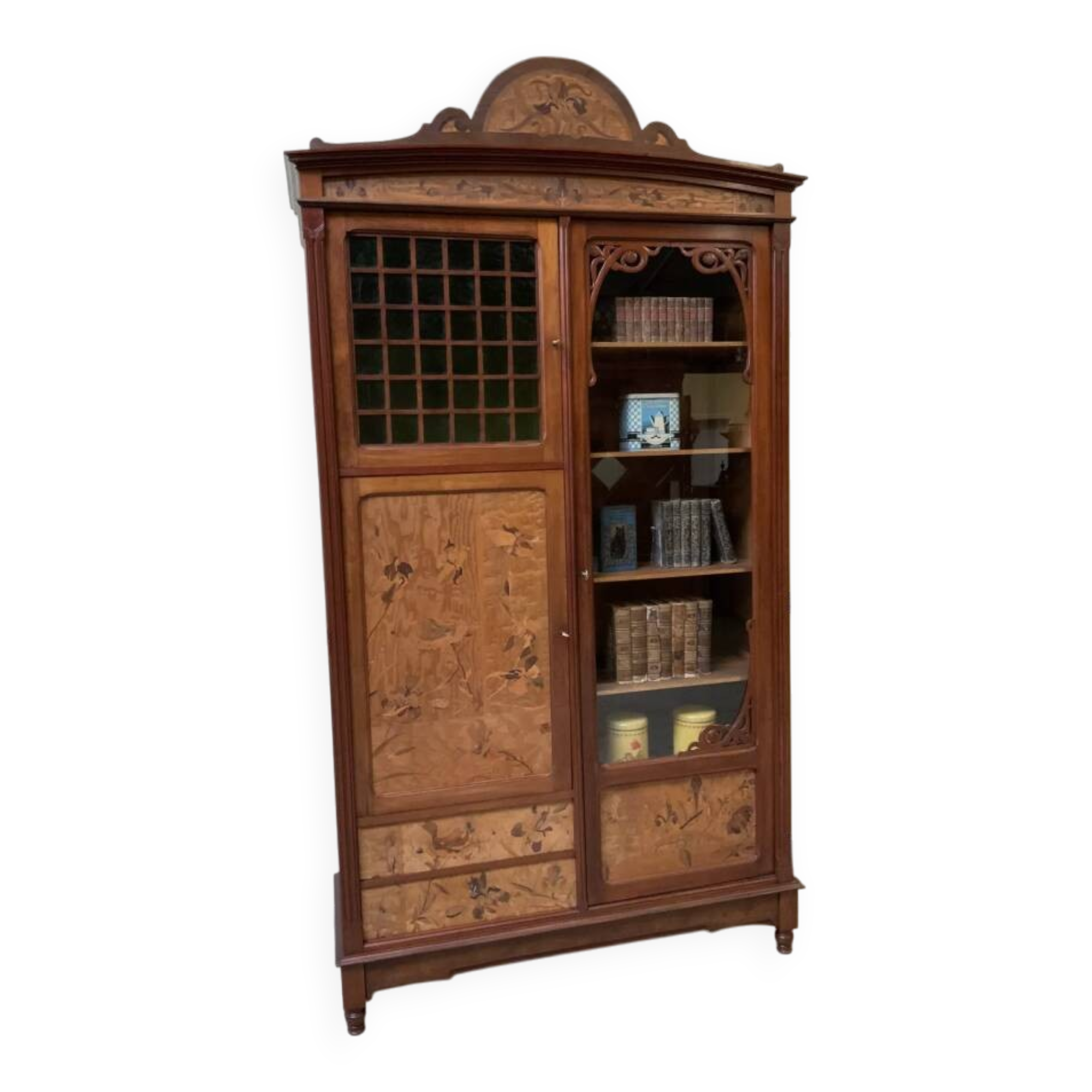 Antique Jugendstil display cabinet, Art Nouveau - Majorelle style