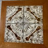 Danish mid-century teak sidetable with tile inlay 1960s