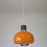 Vintage orange pendant light in mid-century modern style hanging lamp 1970