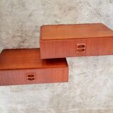 Pair of nightstands wall scandinavian teak