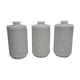 3 airtight opaline glass jars
