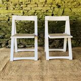 Pair of 2 folding chairs made in Italy