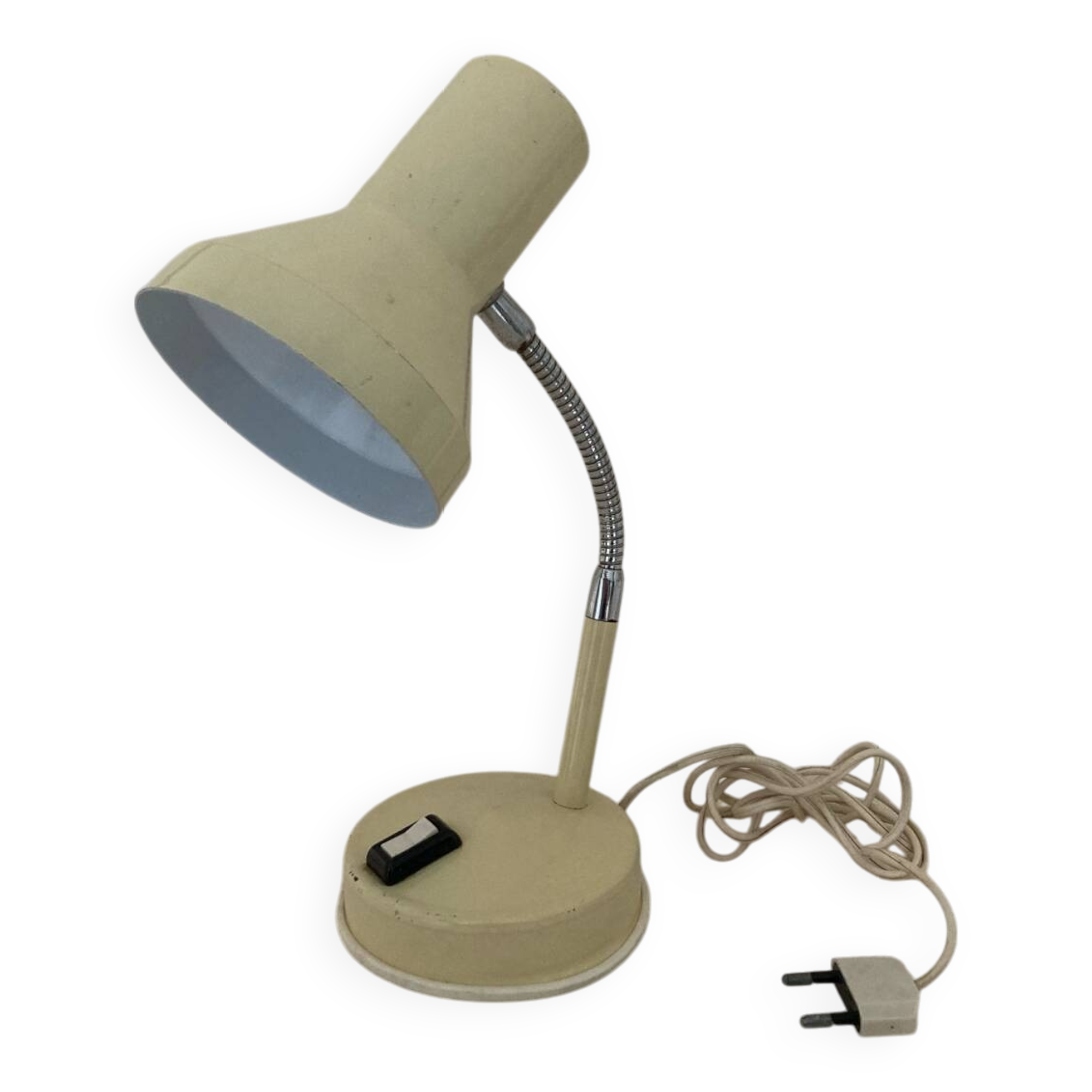 60s cream and chrome desk or bedside lamp