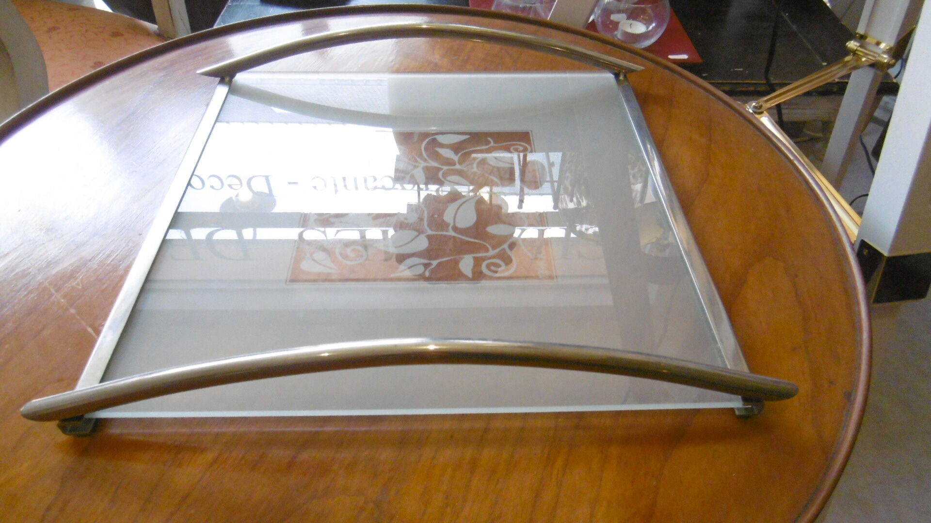 Art deco style service tray signed yves blayo