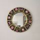 Mithé Espelt - glazed ceramic mirror. Floral decoration, 1960s.