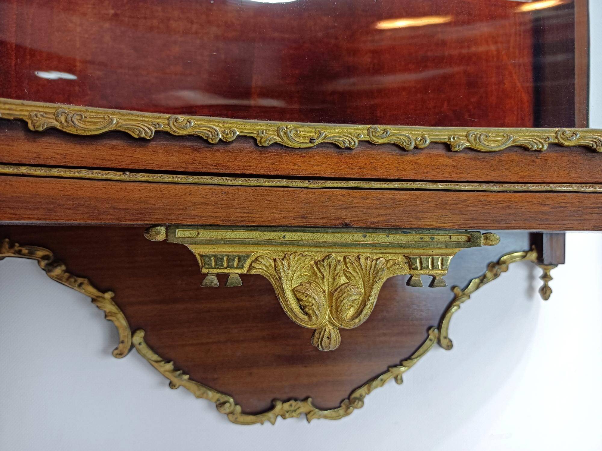Louis XVI wall display cabinet, mahogany and bronze, France 20th century