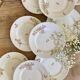 Lot de 10 assiettes à dessert vintage en porcelaine