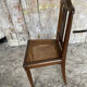 Chaise ancienne art déco bois sculpté & assise cannée vintage #e095