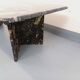 Vintage rectangular coffee table in black marble and smoked glass from the 1970s.