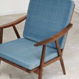 Pair of blue boomerang armchairs by Antonin Suman for Ton (Thonet) 1960