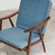 Pair of blue boomerang armchairs by Antonin Suman for Ton (Thonet) 1960