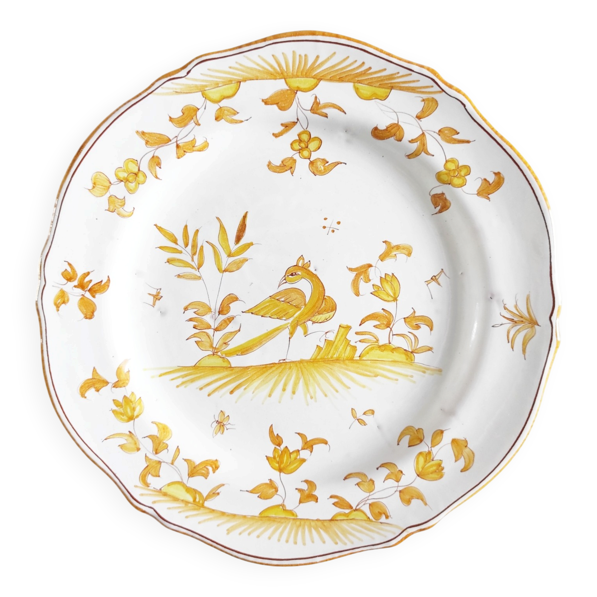 Assiette faïence de Moustiers oiseau