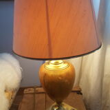 Lamp  dolphin, leather and brass