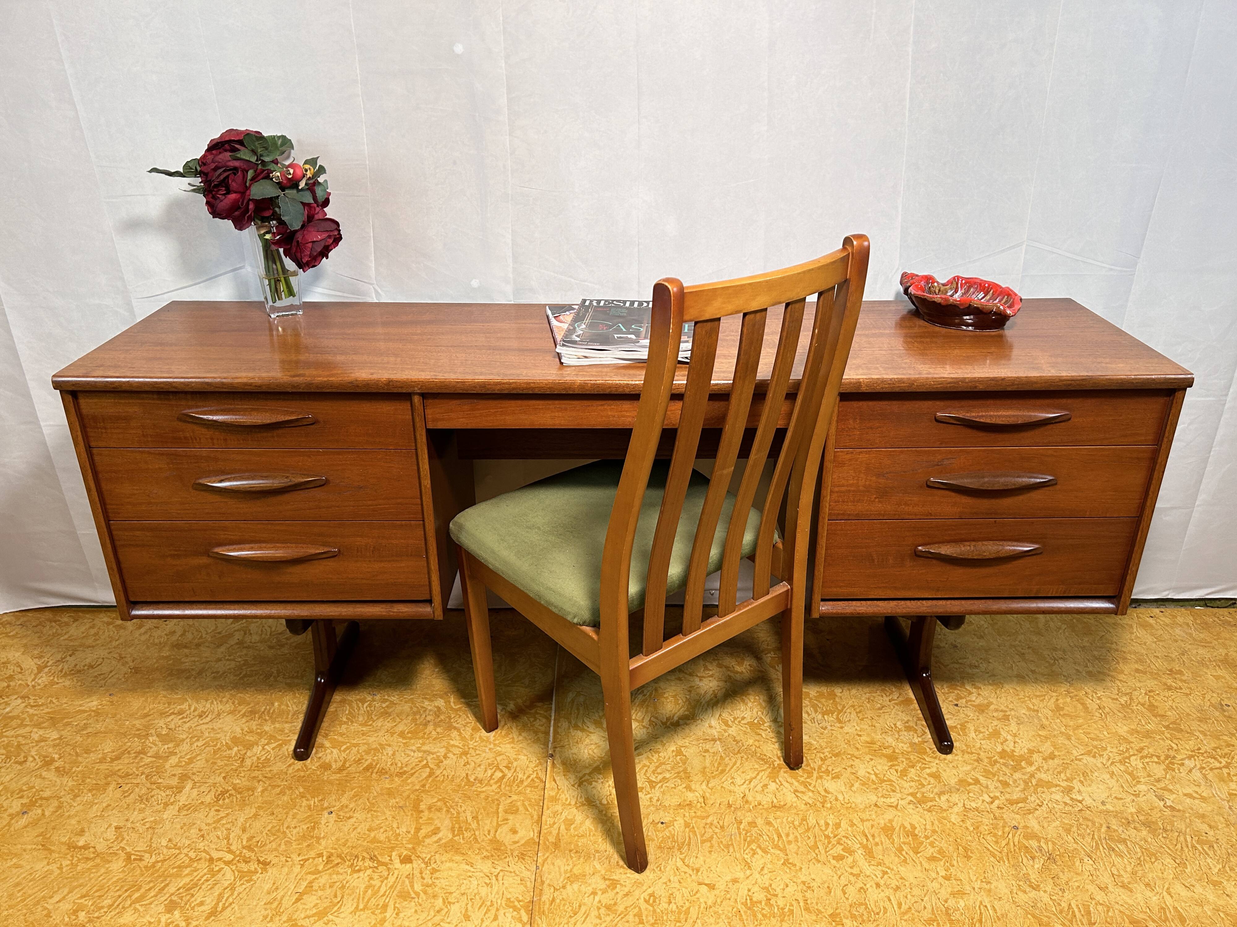 Mid Century Retro Vintage Teak Desk by Austinsuite 1960
