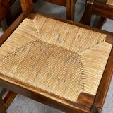 Series of 6 chairs in elm and rope Maison Regain