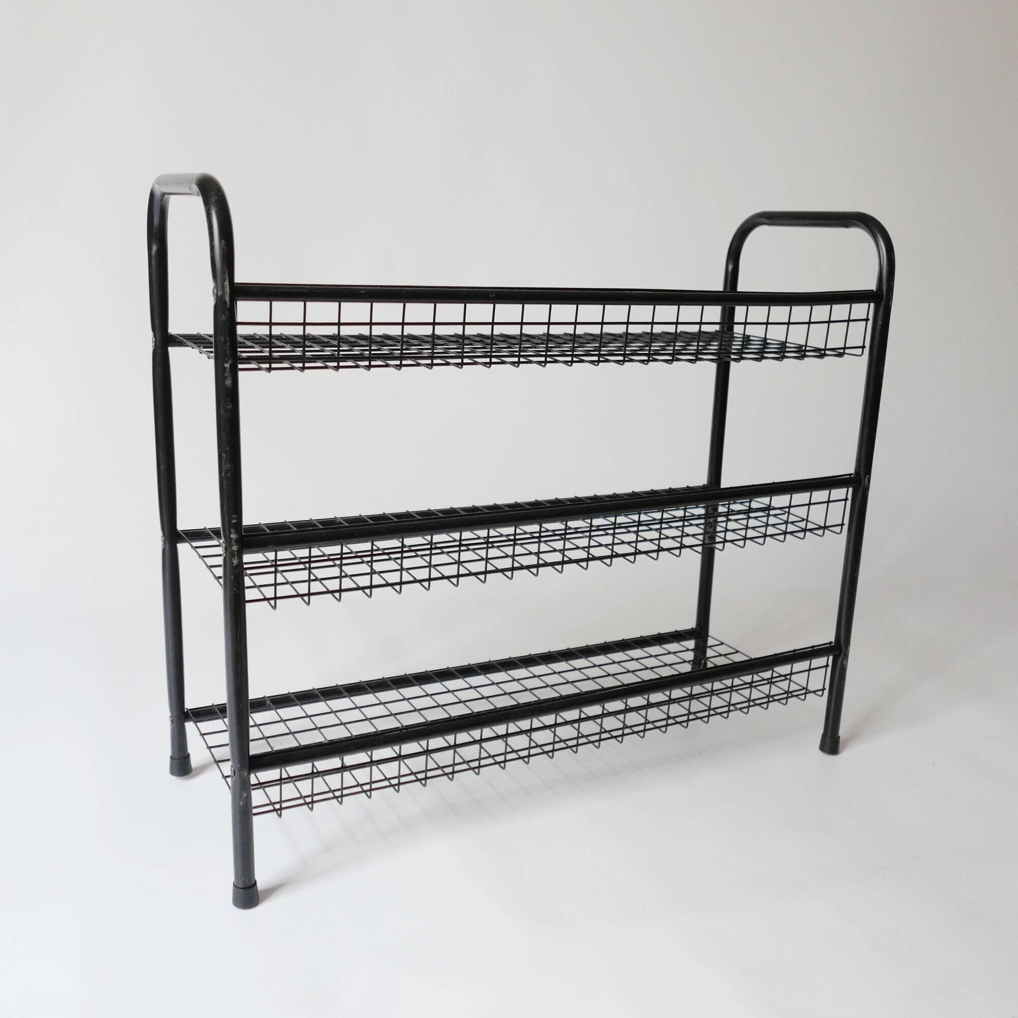 70s 80s vintage 1970s metal shoe rack designed by Niels Gammel