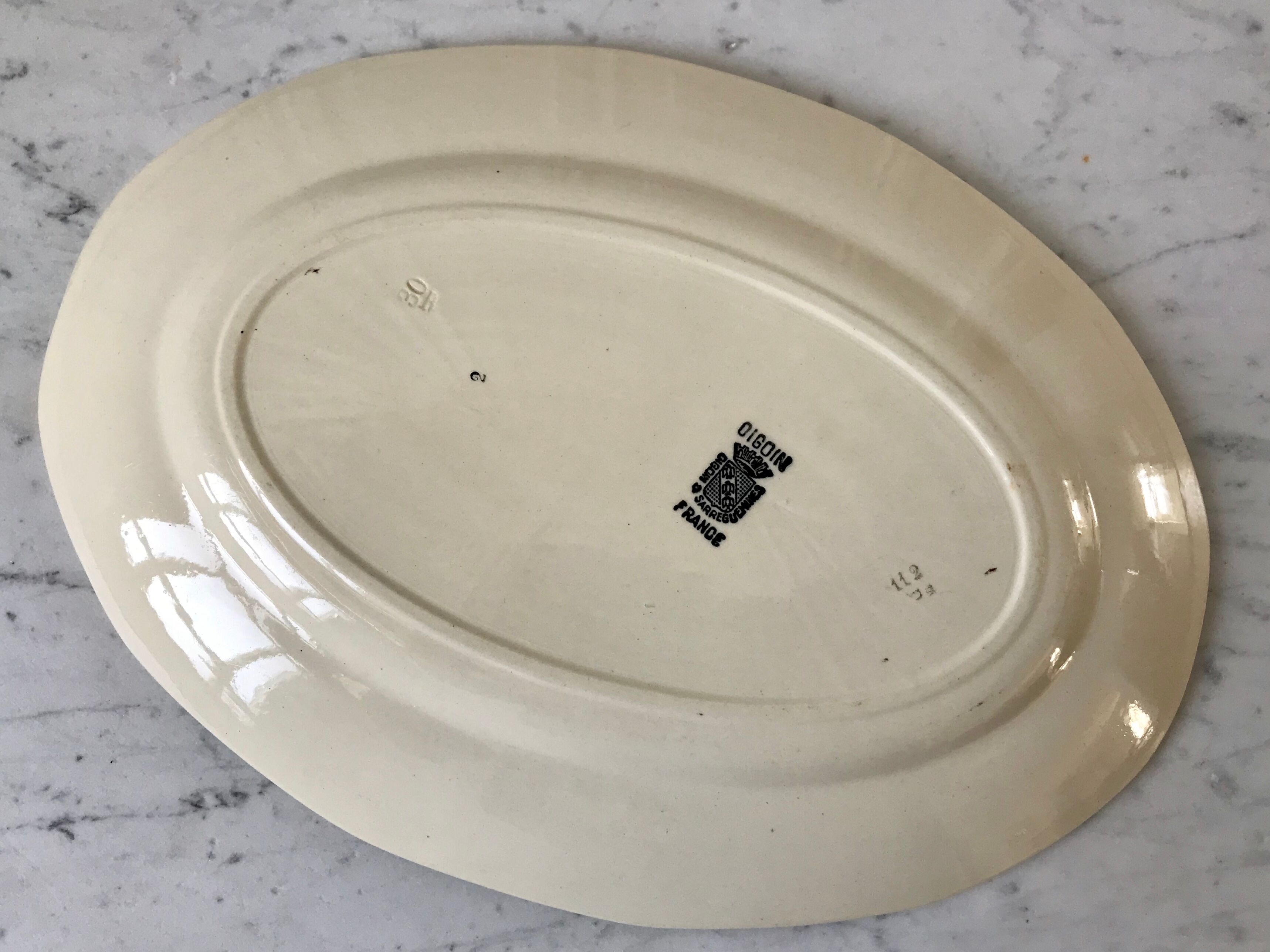 Oval dish Digoin Sarreguemines years 40-50