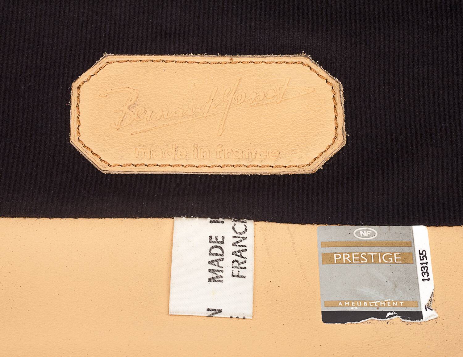 Duo of leather armchairs by Bernard Massot, 1970