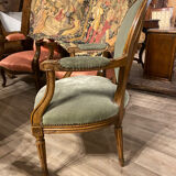 Pair of Louis XVI style medallion armchairs