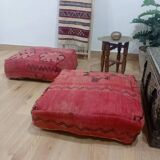 Handmade Berber pouf in wool 60 X 60 X 20 CM
