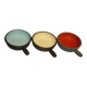 Set of 3 colored iron pans