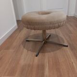 Velvet Swivel Pouf by ISKU 1960s Finland