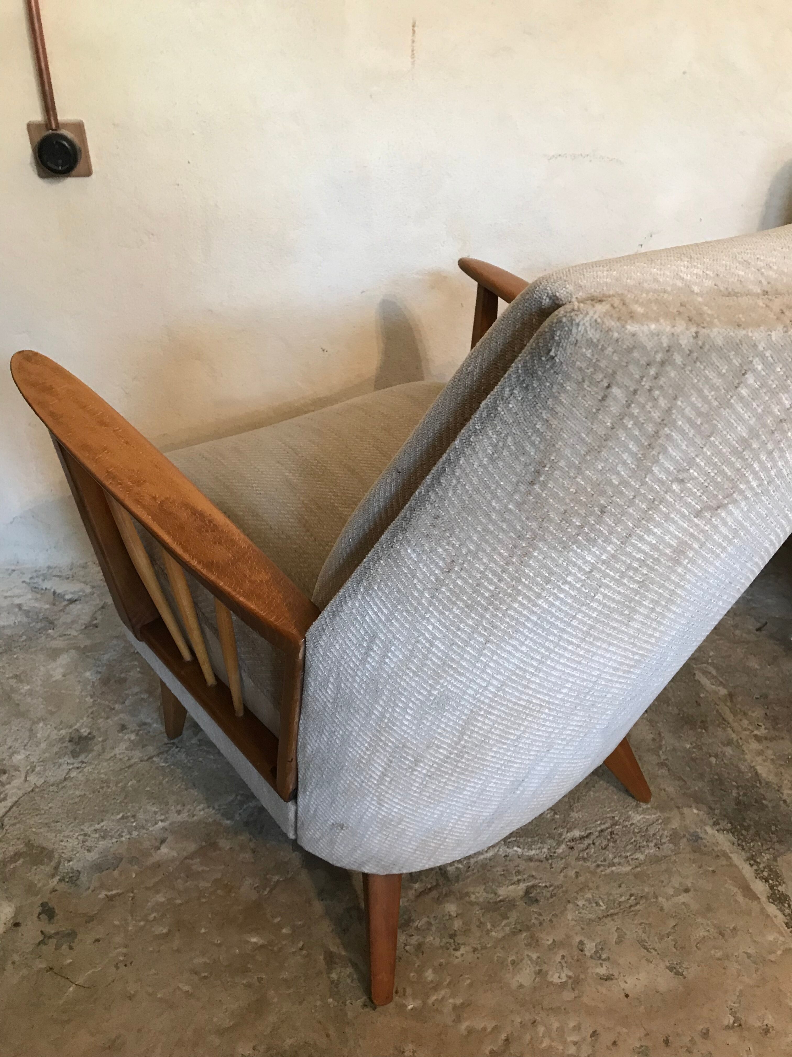 Cozy vintage mid century Scandinavian style armchair