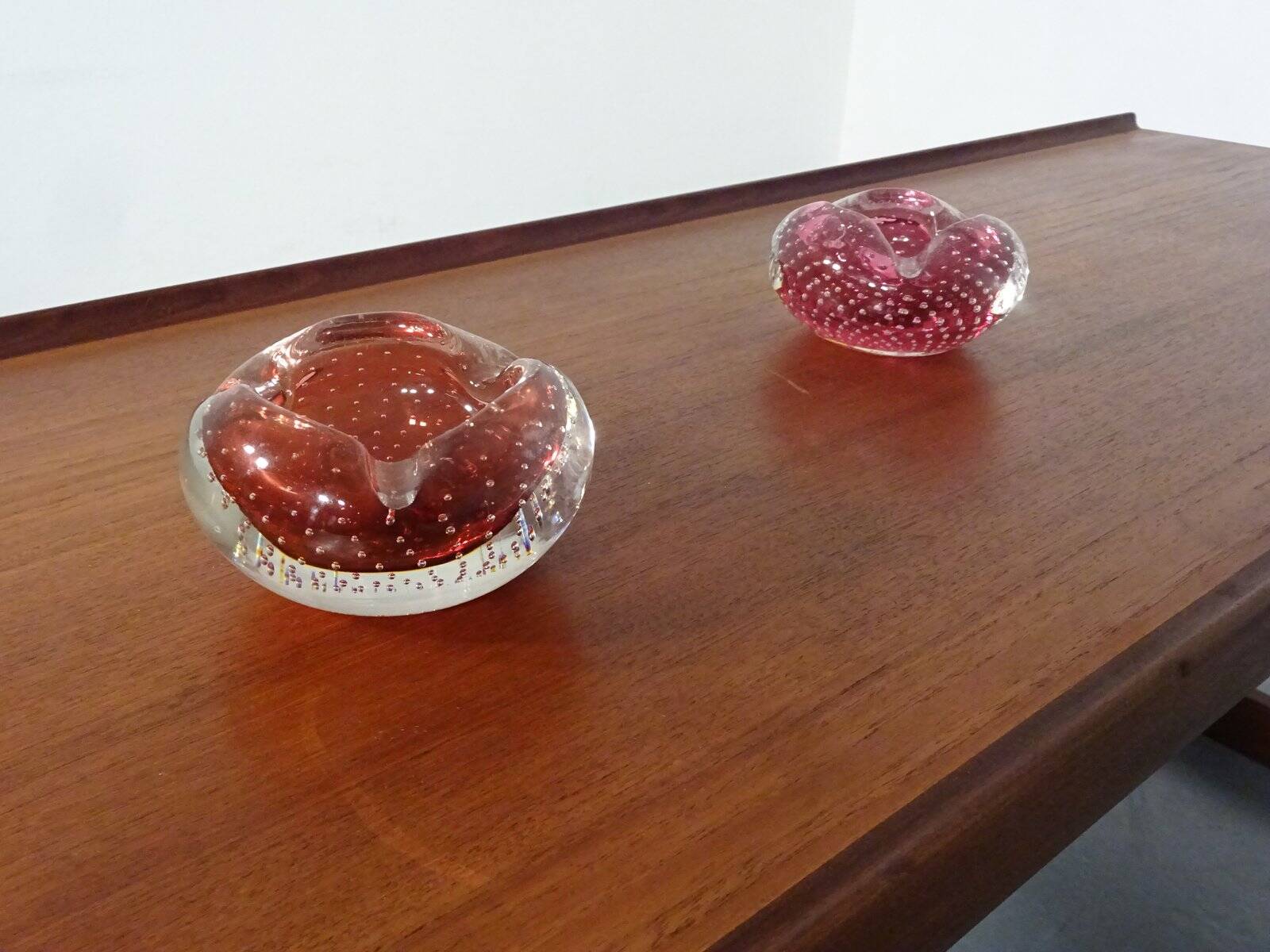 Italian Murano Glass Ashtrays, 1960s, Set of 2