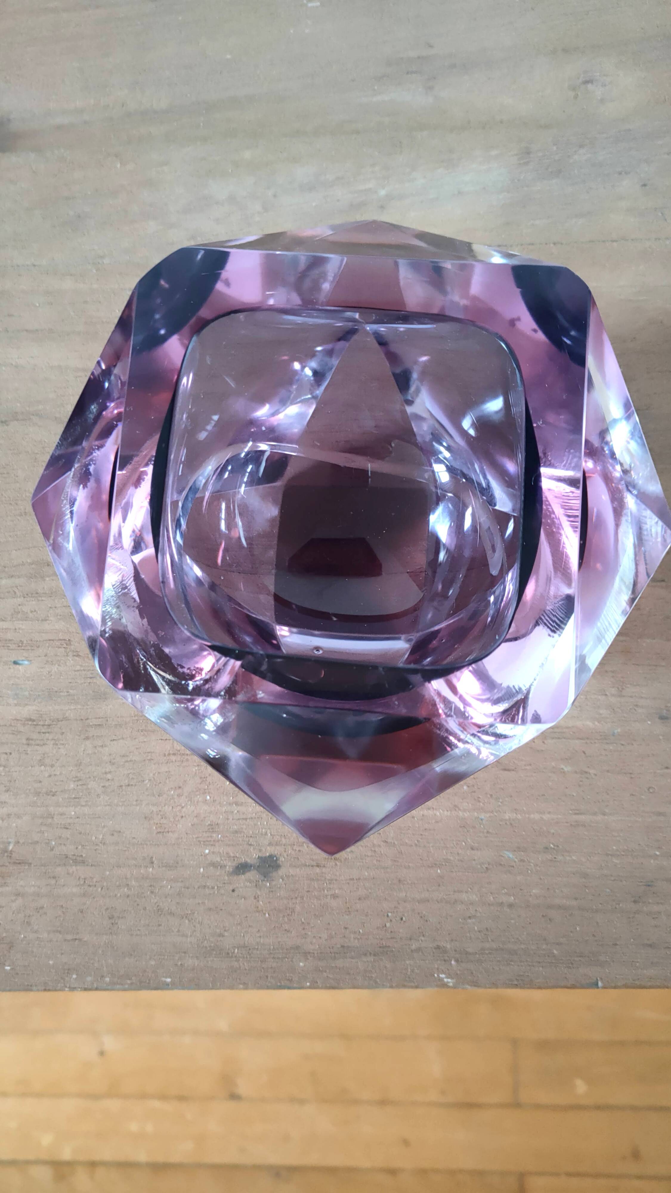 Large Sommerso diamond empty pocket Seguso 60s, 3.5 kilos