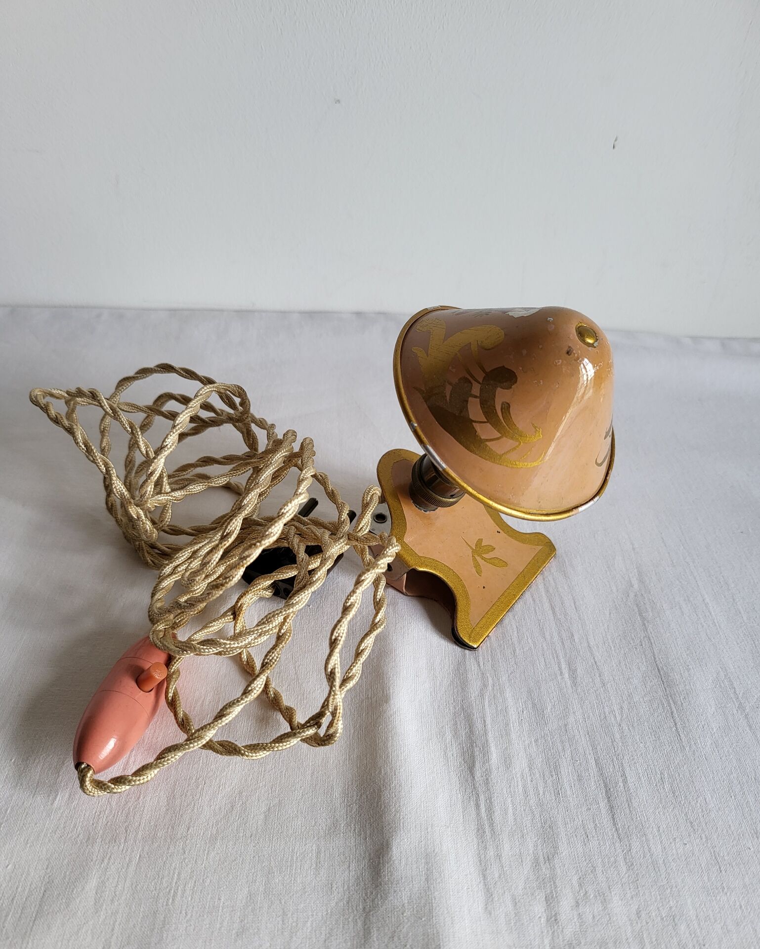 Ancienne Lampe à Pince Champignon Tole Vintage