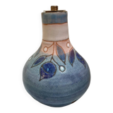 Small enameled ceramic lamp base with flower patterns