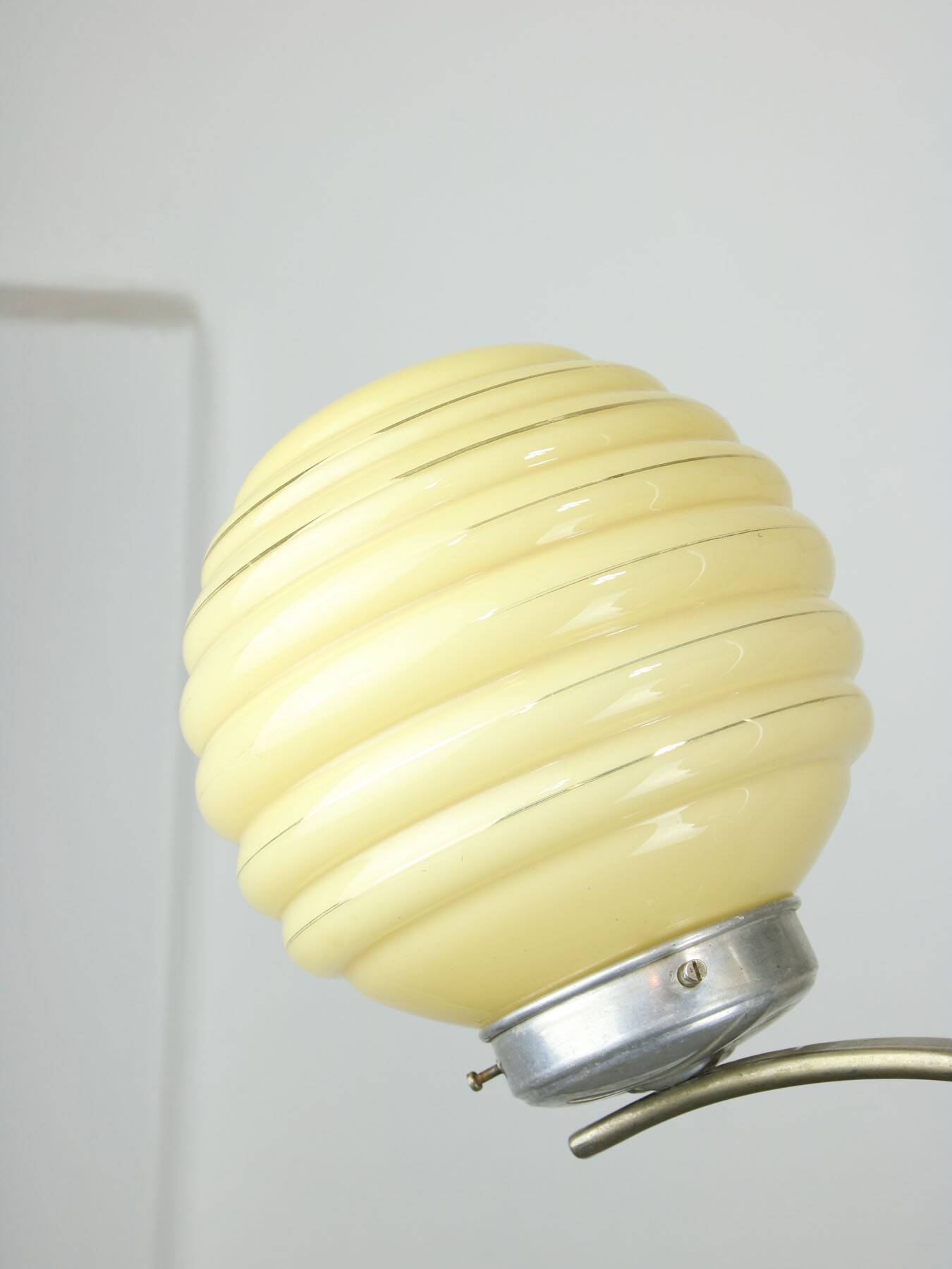 Italian Art Deco Yellow Sphere Chandelier