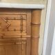 Bedside table / nightstand in pitchpin pine wood and bamboo with marble top