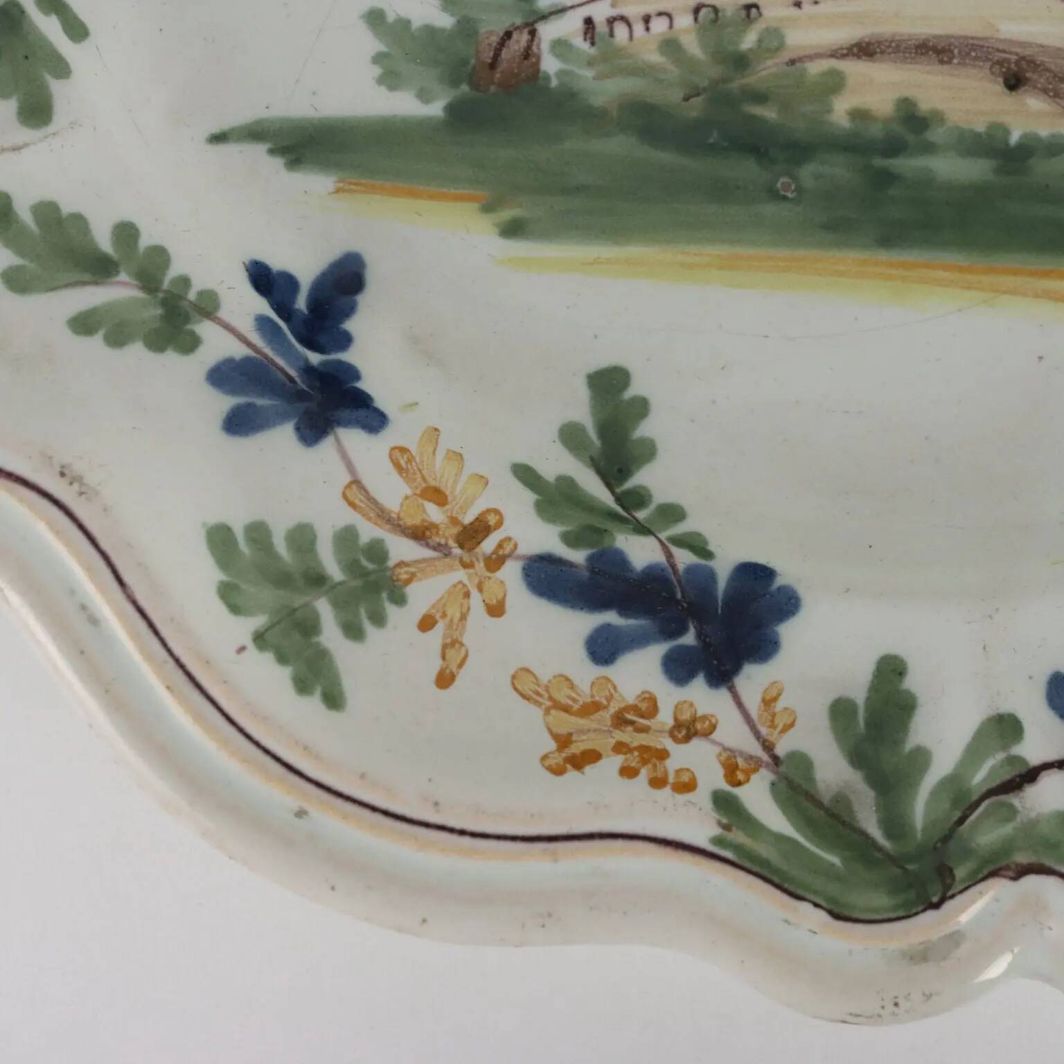 Antique majolica plate, Pavia, Italy, 18th century