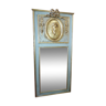Grey and gold patinated trumeau mirror 179x83cm