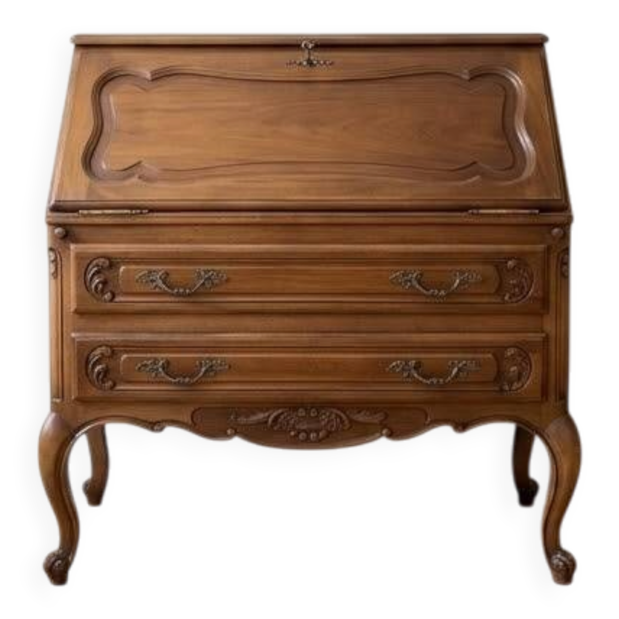 Louis XV style drop-leaf secretary.