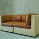 Canapé modulaire en cuir patchwork italien années 1970