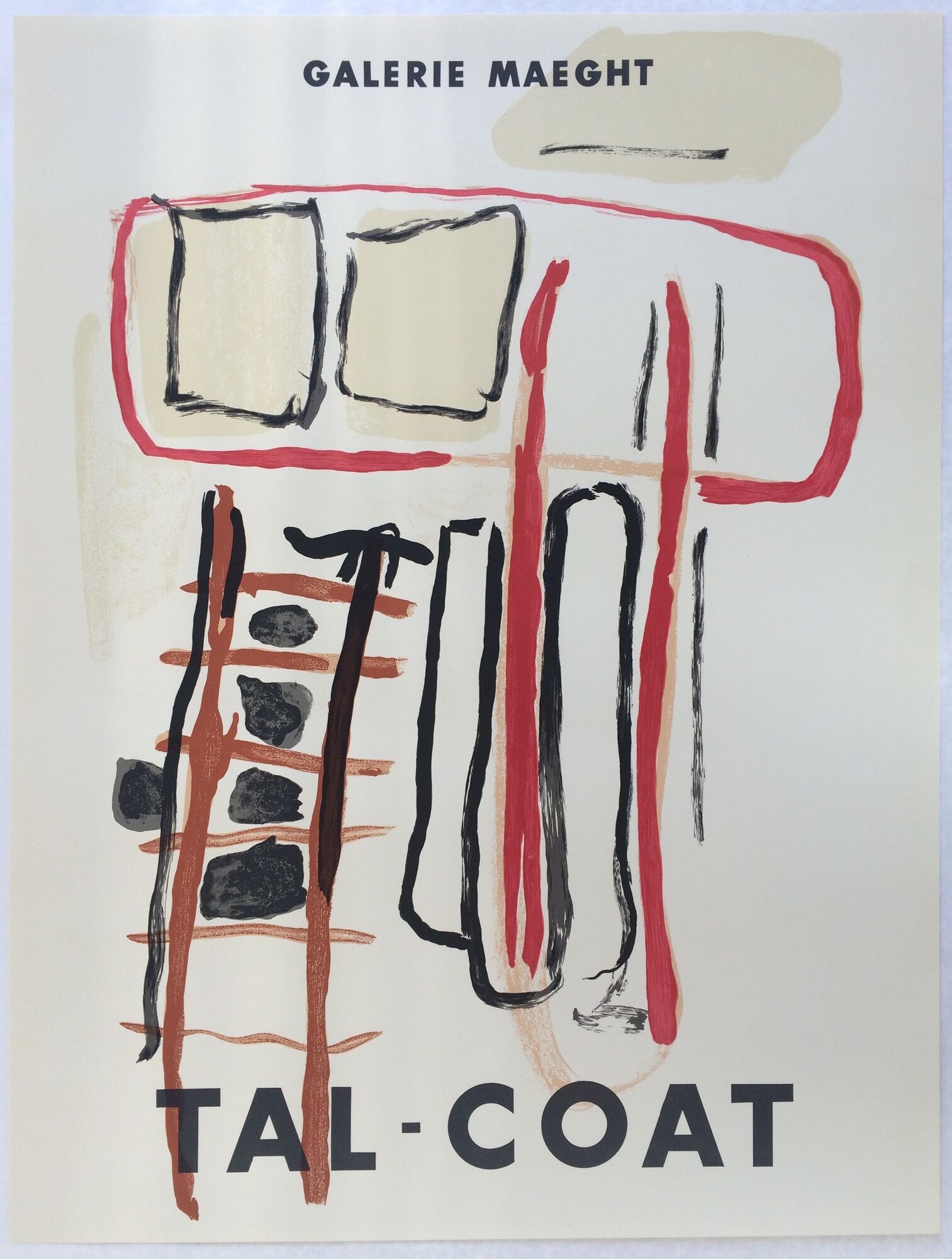 Pierre tal-coat, galerie maeght, 1956. original exhibition poster edited in lithography