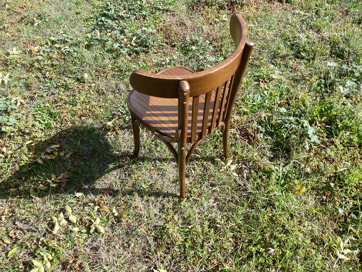 Lot of 11 vintage curved wooden bistro chairs