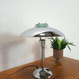 Lampe chromée avec détails en verre, lampe tafel