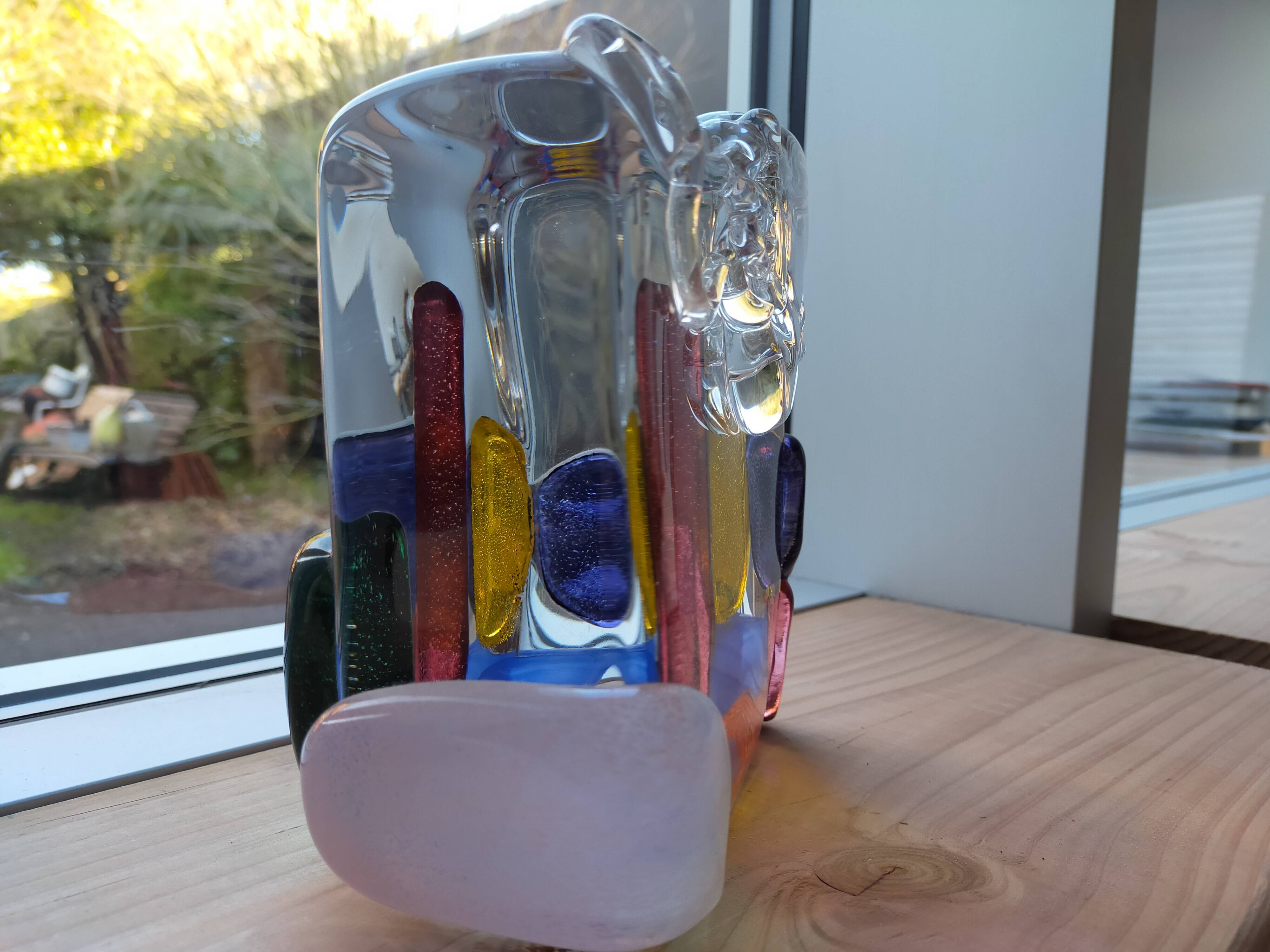Colored glass sculpture