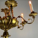 Gilded wood and brass chandelier, Central Europe circa 1900