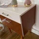 Wooden bedside table and nude
