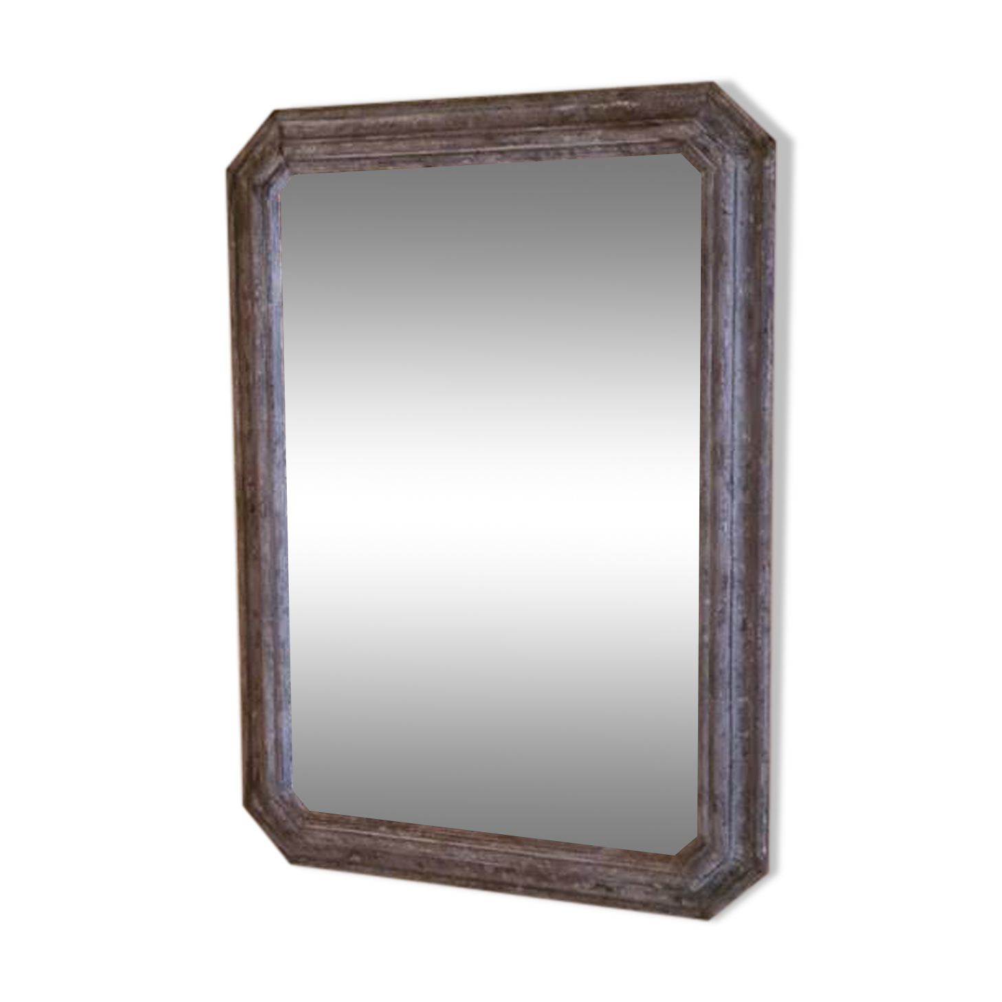 19th century style octagonal wooden mirror