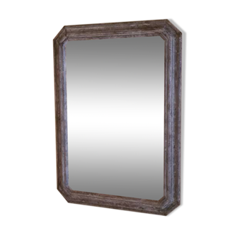 19th century style octagonal wooden mirror