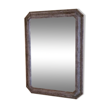 19th century style octagonal wooden mirror