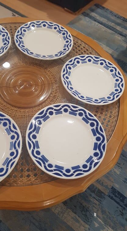 Set of 6 plates Badonviller model Azur