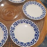 Set of 6 plates Badonviller model Azur